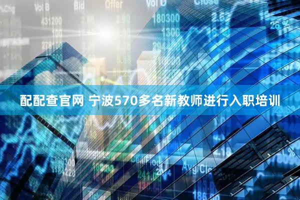 配配查官网 宁波570多名新教师进行入职培训