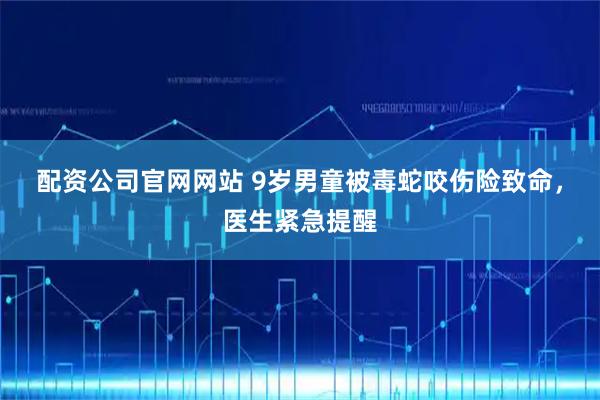 配资公司官网网站 9岁男童被毒蛇咬伤险致命，医生紧急提醒